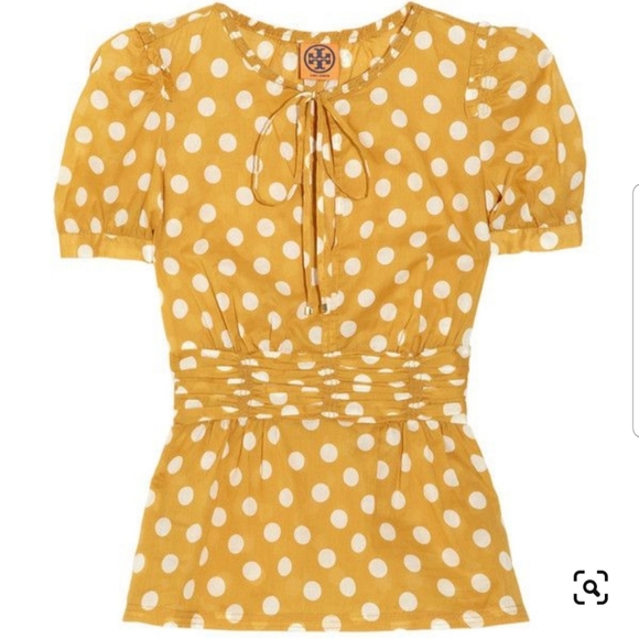 Tory Burch Polka Dot Blouse Cotton 100% 4 - Picture 2 of 11